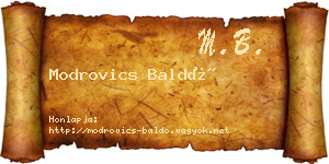 Modrovics Baldó névjegykártya